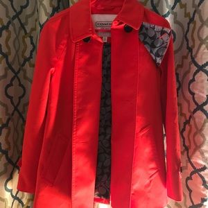 Red COACH trench coat